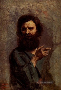  AP Galerie - Corot Kopf eines bärtigen Mannes plein air Romantik Jean Baptiste Camille Corot